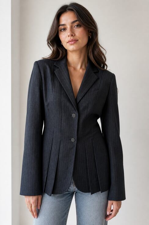 Calvin Klein Jackets & Blazers - Calvin Klein Dark Gray Pinstripe Blazer Size 2